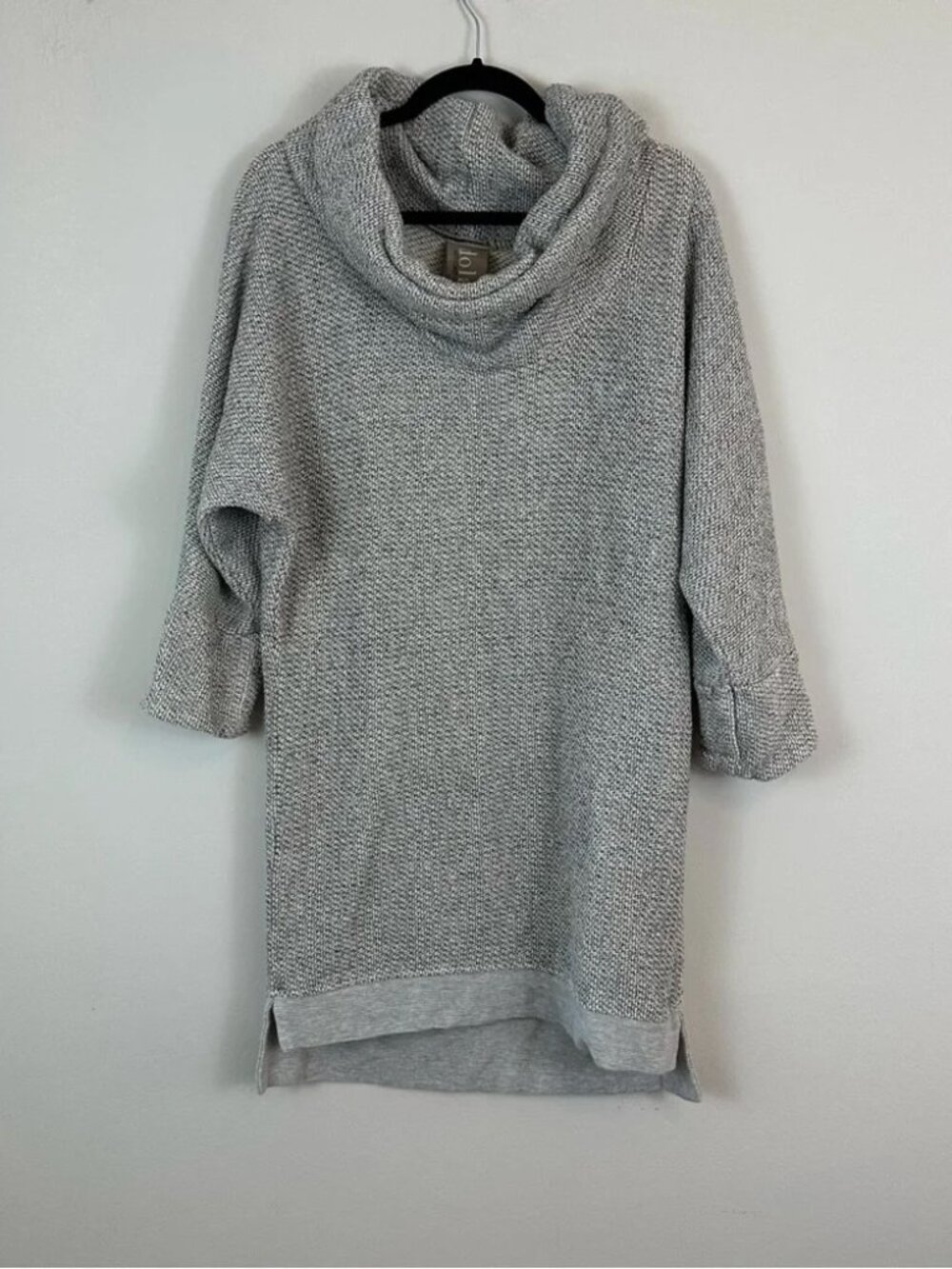 Dolan | Gray Textured Sweat Dress Cowl Neck
